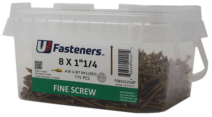 Fine Screw 8 x 1-1/4