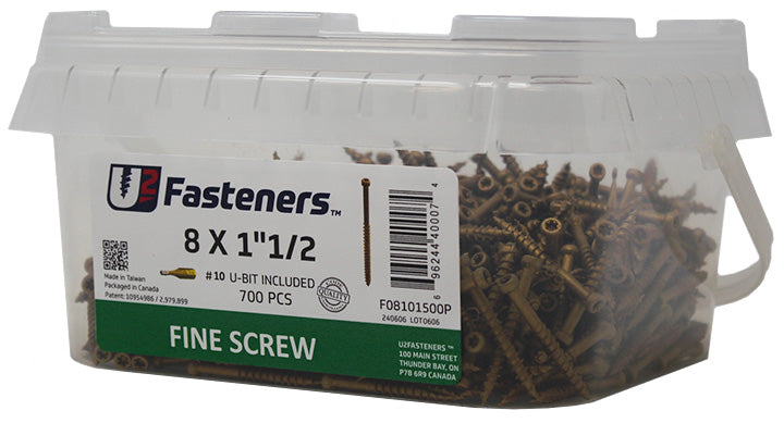 Fine Screw 8 x 1-1/2"