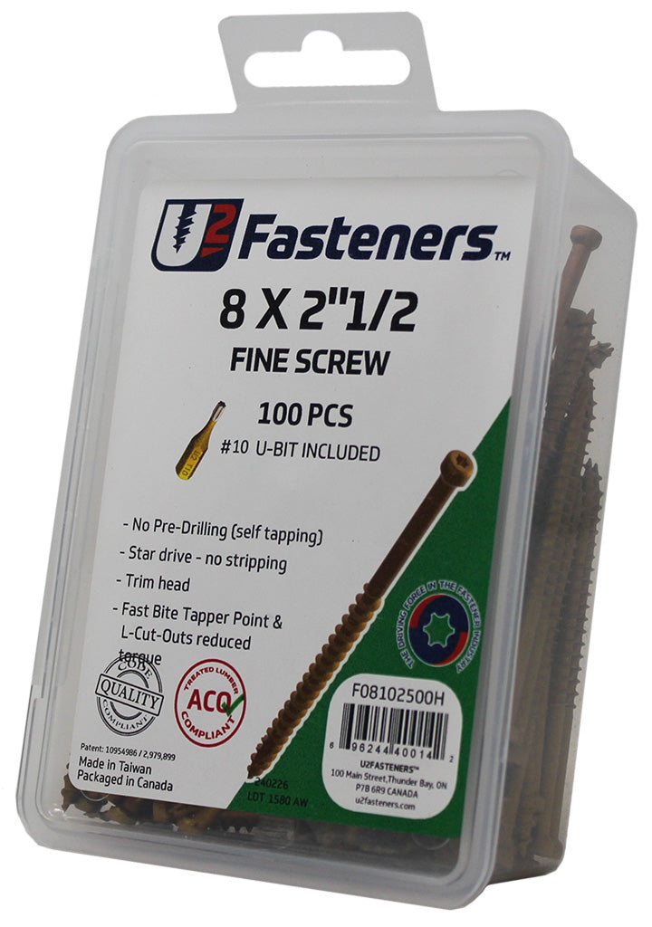 Fine Screw 8 x 2-1/2