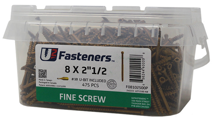 Fine Screw 8 x 2-1/2