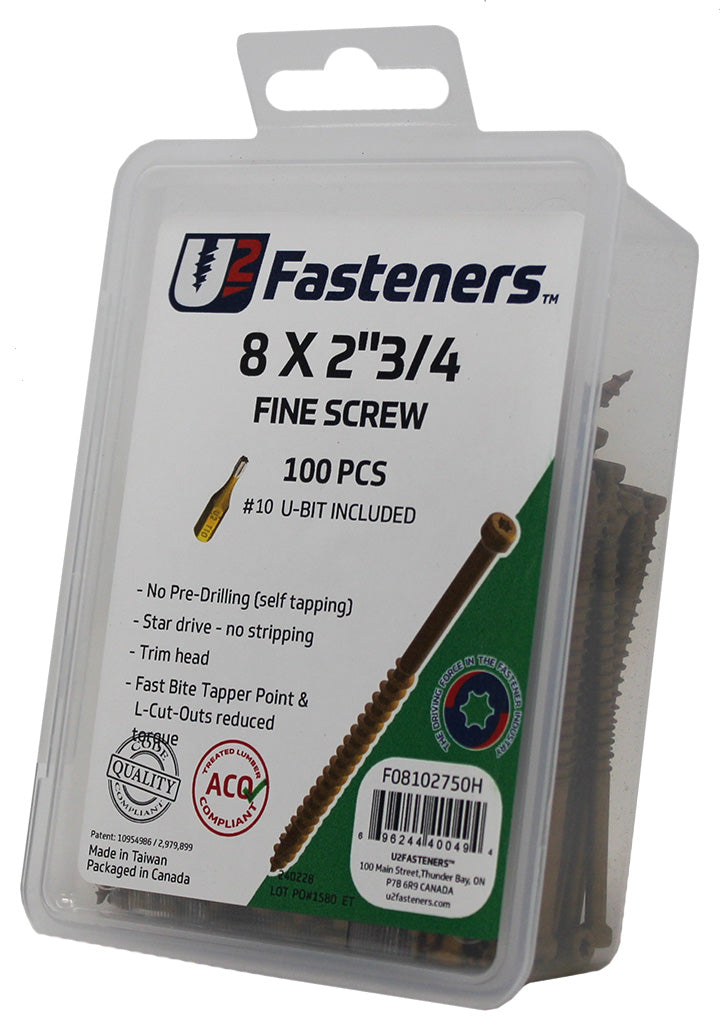 Fine Screw 8 x 2-3/4"
