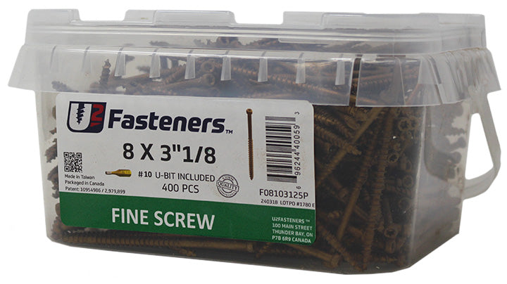 Fine Screw 8 x 3-1/8"