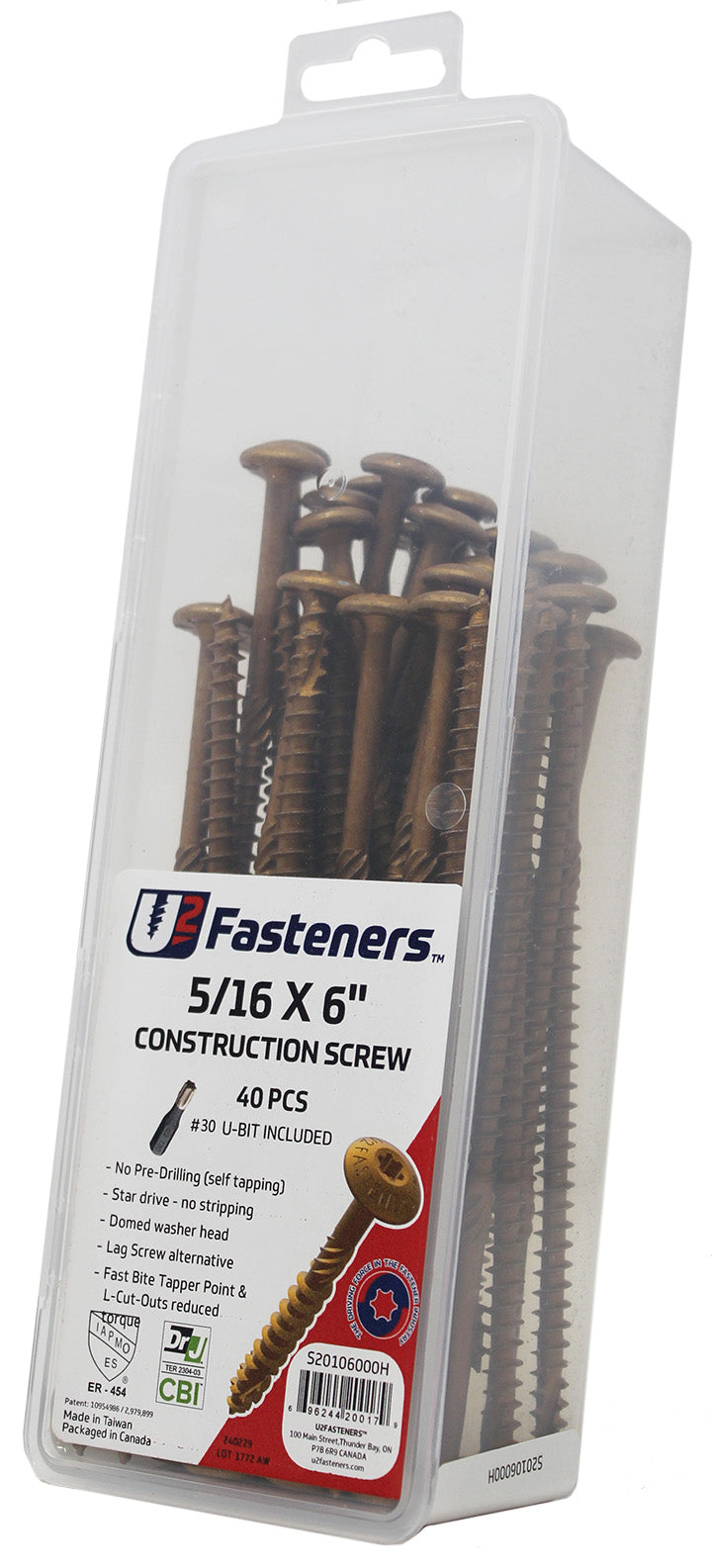 Construction Screw 5/16 x 6