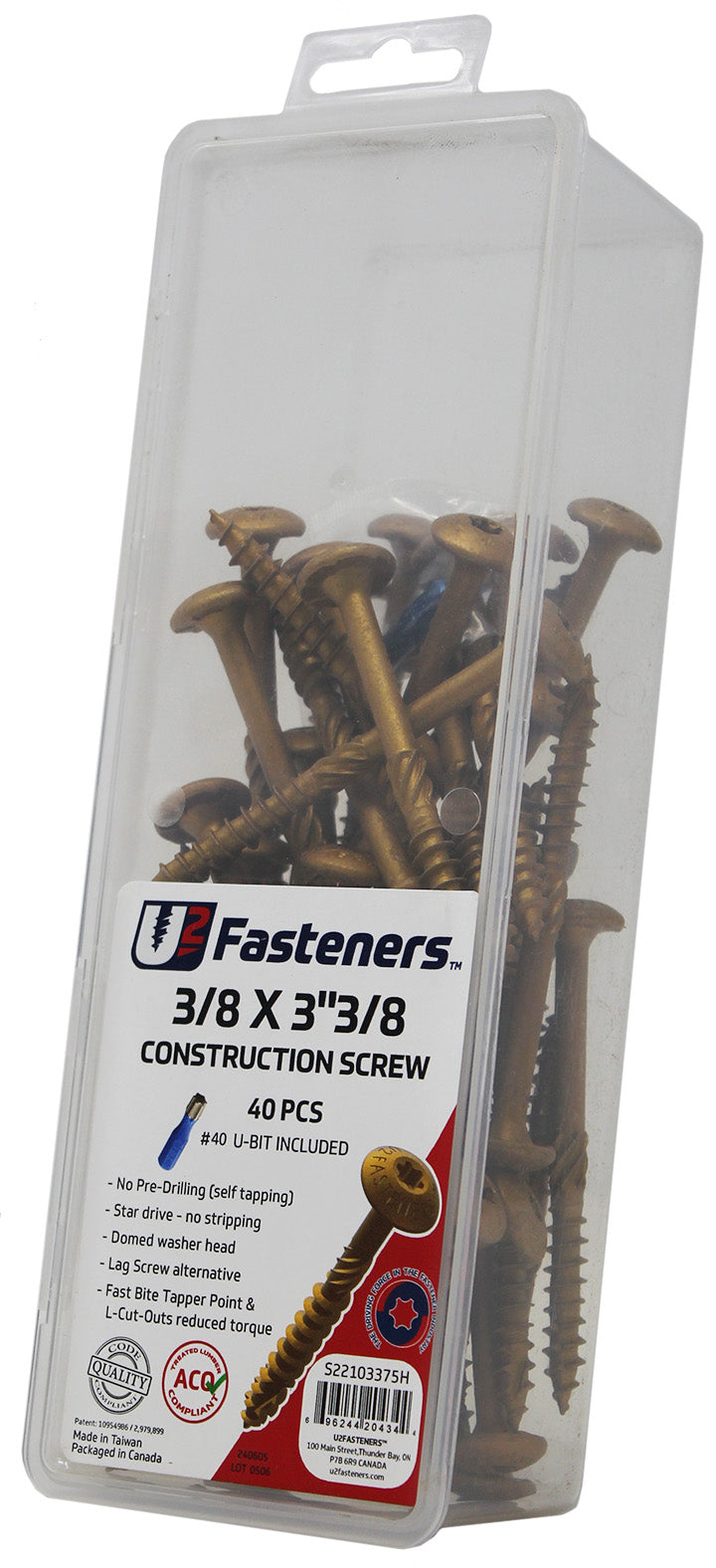 Construction Screw 3/8 x 3-1/8"
