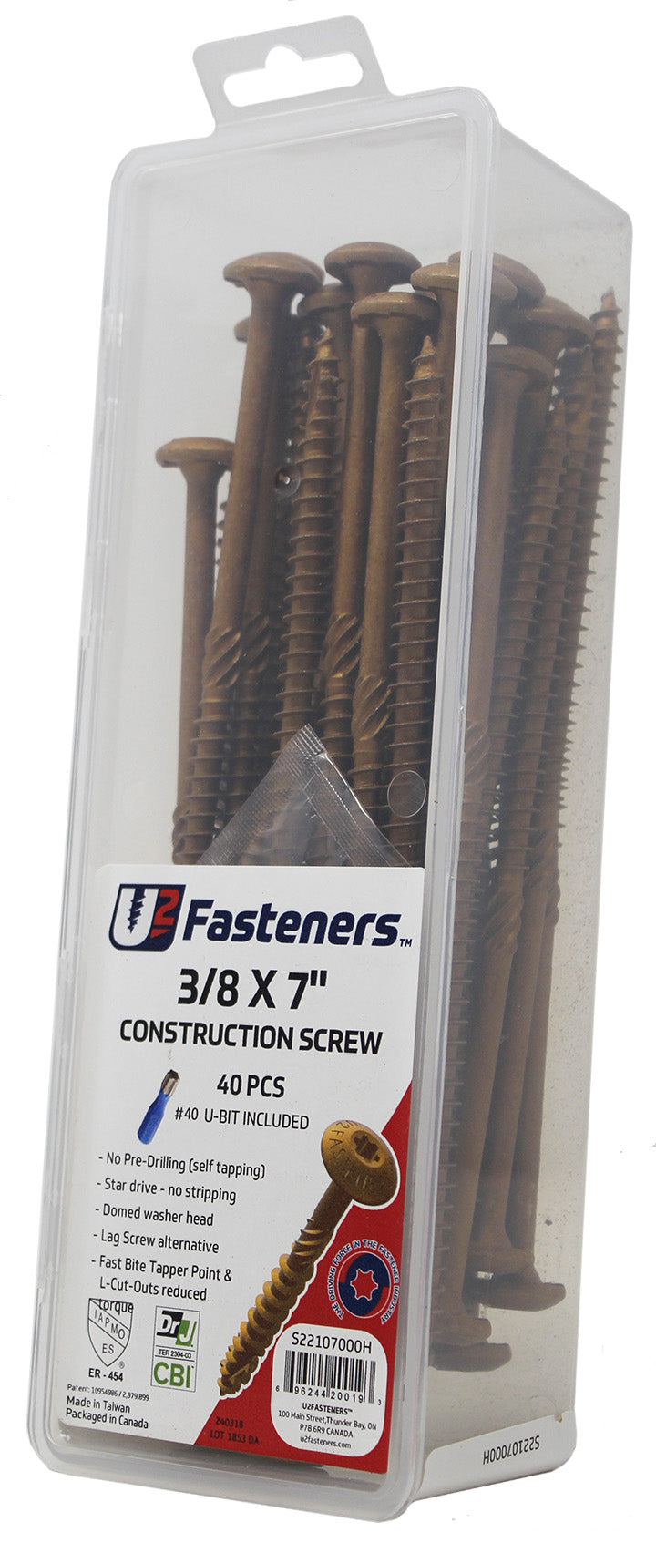 Construction Screw 3/8 x 7"