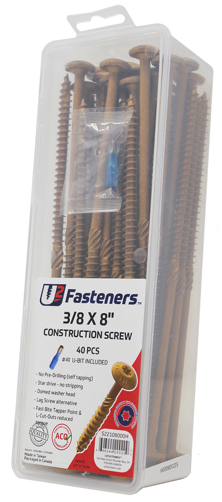 Construction Screw 3/8 x 8"