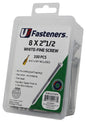 White Fine Screw 8 x 2-1/2"