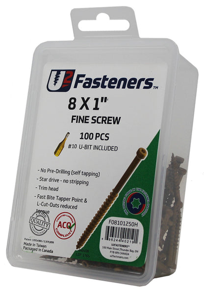 Fine Screw 8 x 1"