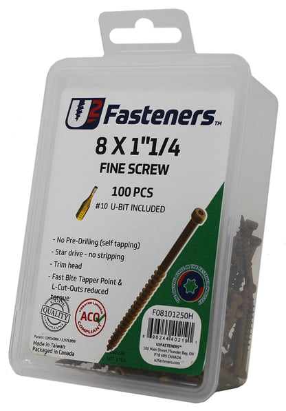 Fine Screw 8 x 1-1/4