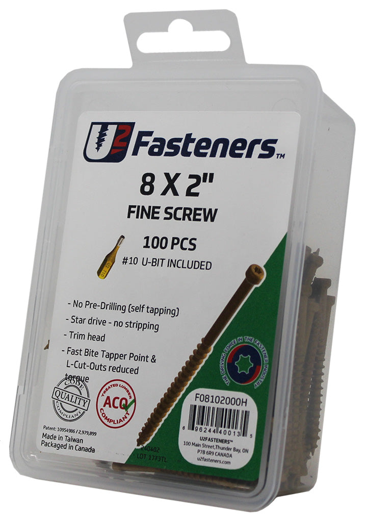 Fine Screw 8 x 2"
