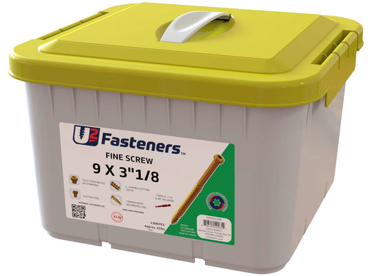 Fine Screw 9 x 3-1/8"