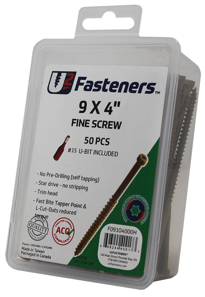 Fine Screw 9 x 4"