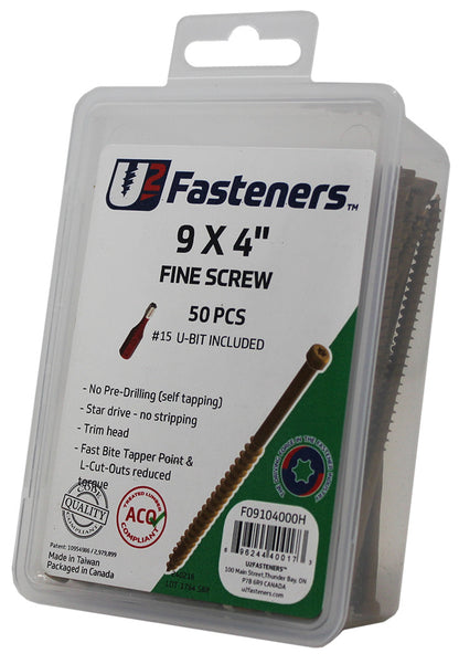 Fine Screw 9 x 4"