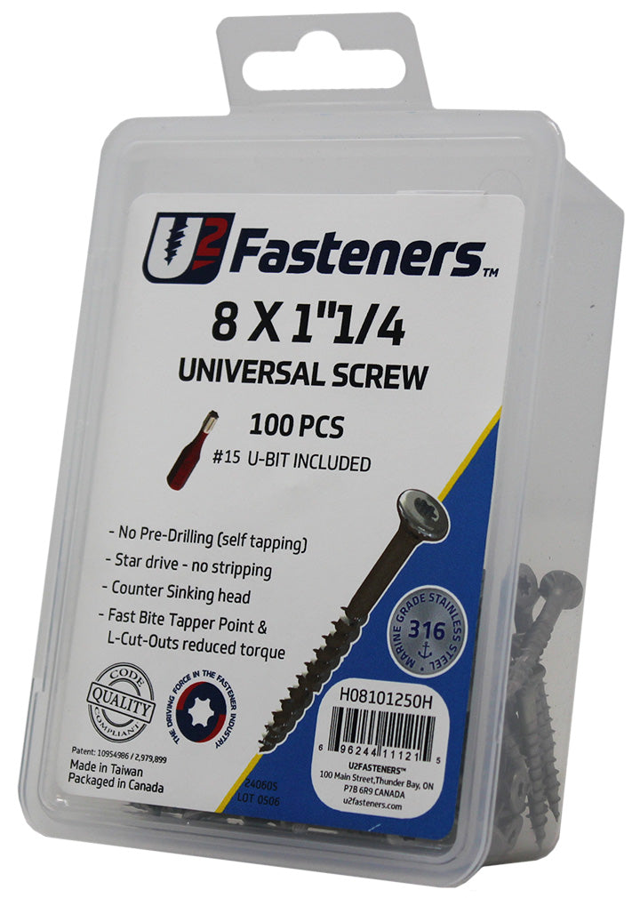 Universal 316 Stainless 8 x 1-1/4
