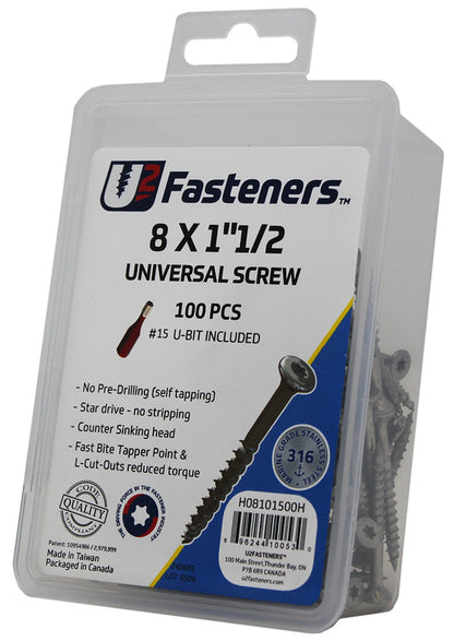 Universal 316 Stainless 8 x 1-1/2"