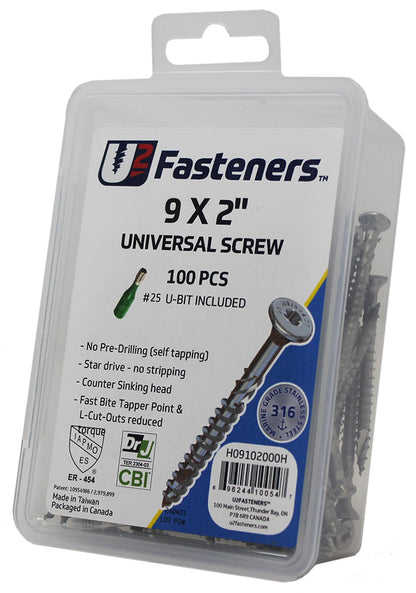 Universal 316 Stainless 9 x 2"