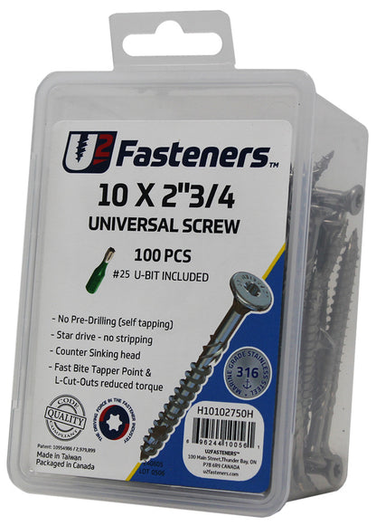 Universal 316 Stainless 10 x 2-3/4"