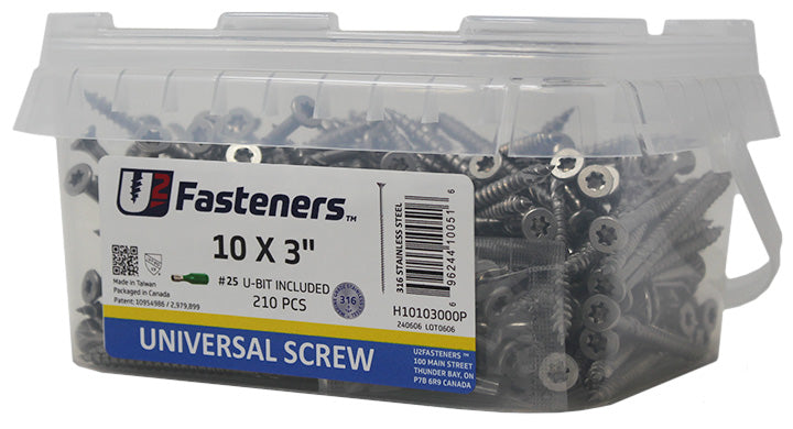 Universal 316 Stainless 10 x 3"