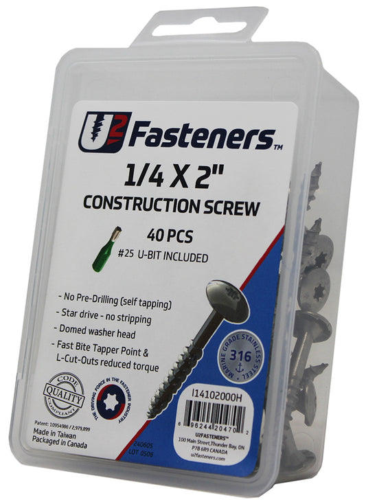 Construction 316 Stainless 1/4 x 2"