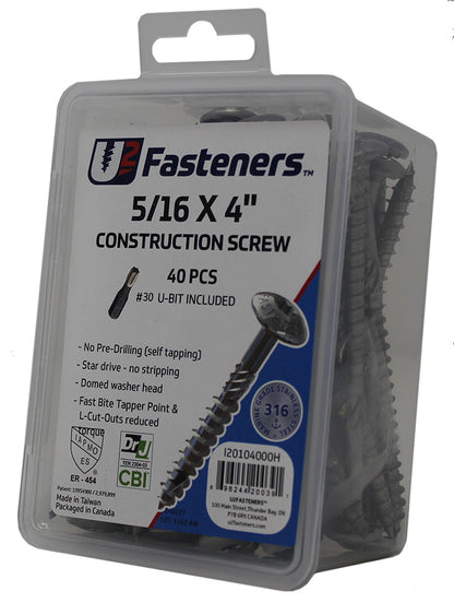 Construction 316 Stainless 5/16 x 4"