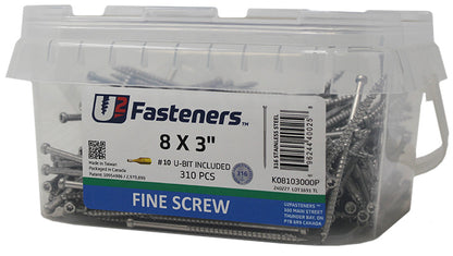 Fine Screw 316 Stainless 8 x 3"