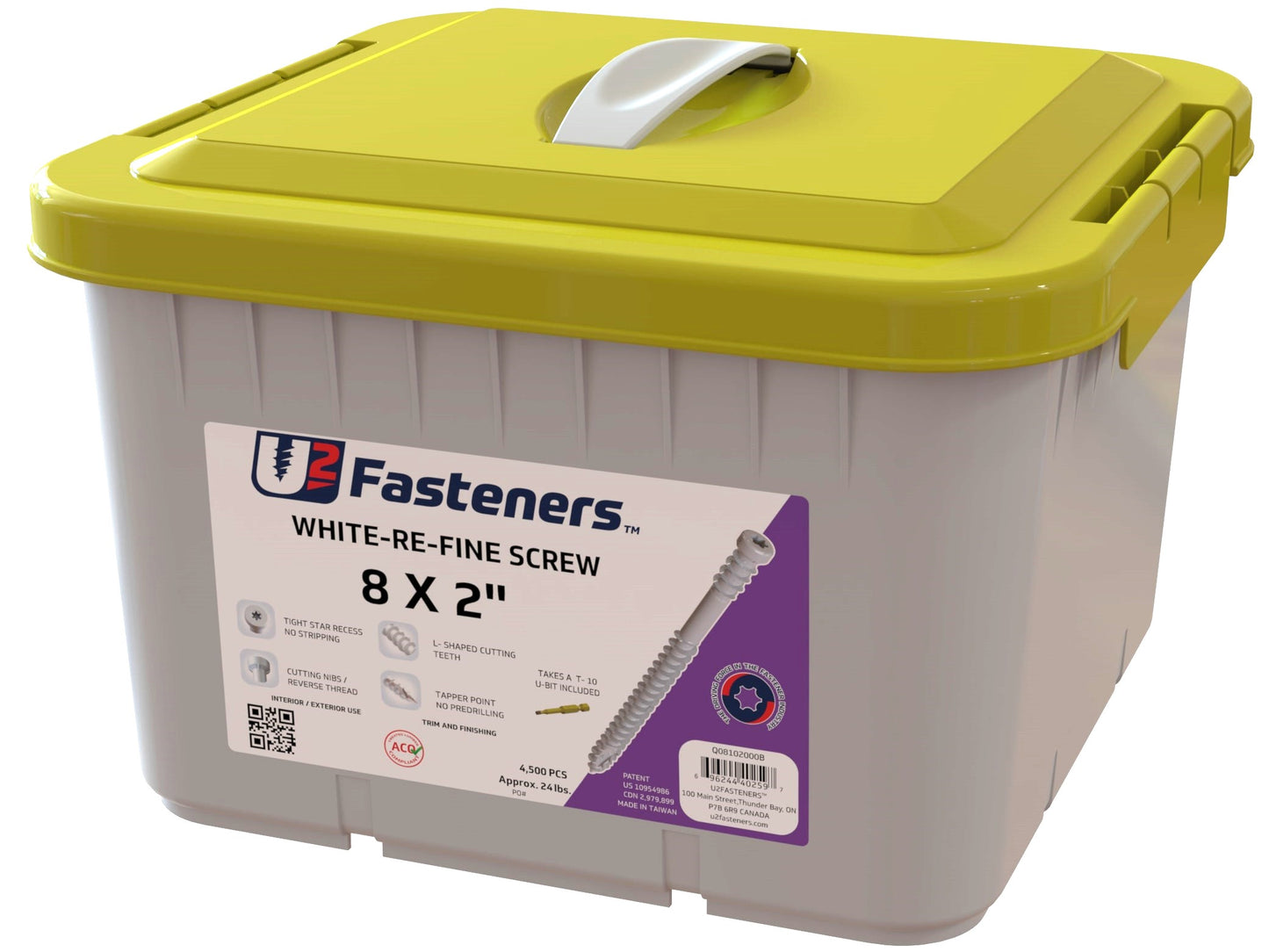 White RE-Fine Screw 8 x 2"