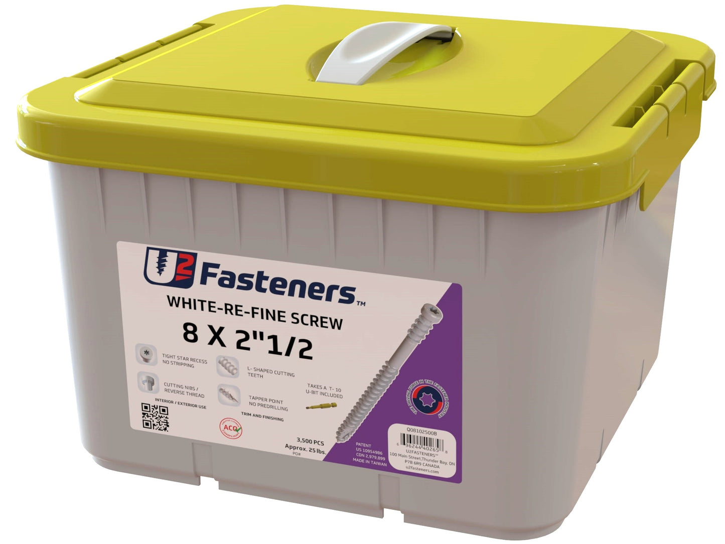 White RE-Fine Screw 8 x 2-1/2"