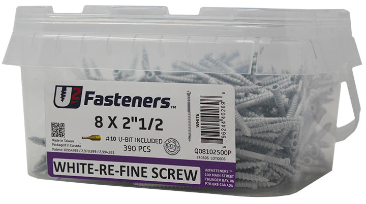 White RE-Fine Screw 8 x 2-1/2"