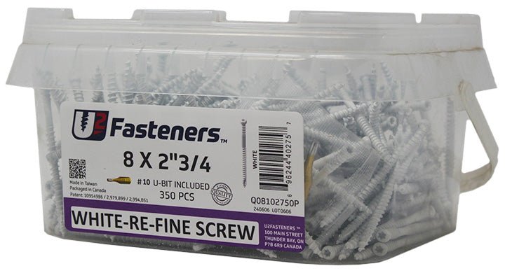 White RE-Fine Screw 8 x 2-3/4"