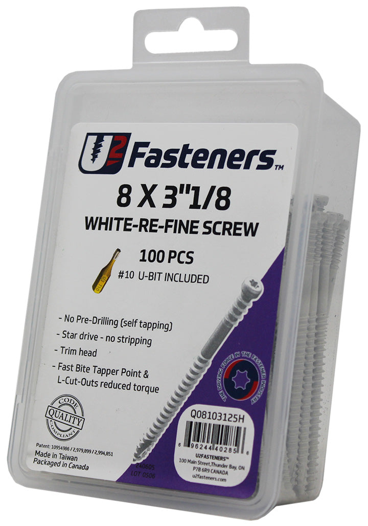 White RE-Fine Screw 8 x 3-1/8"