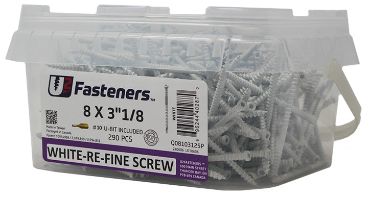 White RE-Fine Screw 8 x 3-1/8"