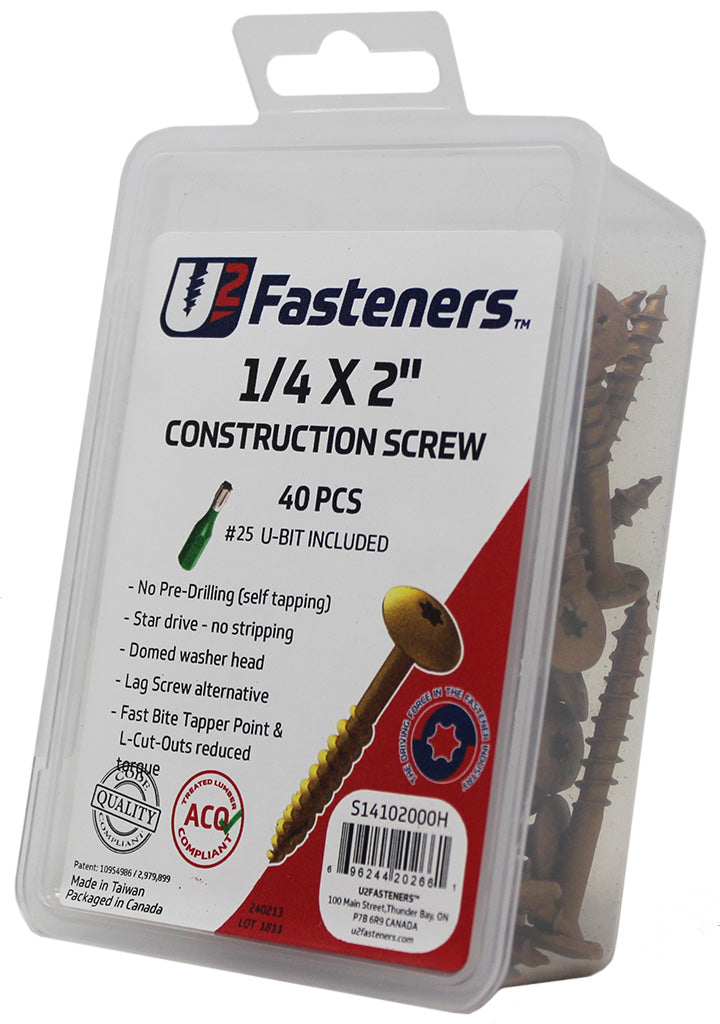 Construction Screw 1/4 x 2"