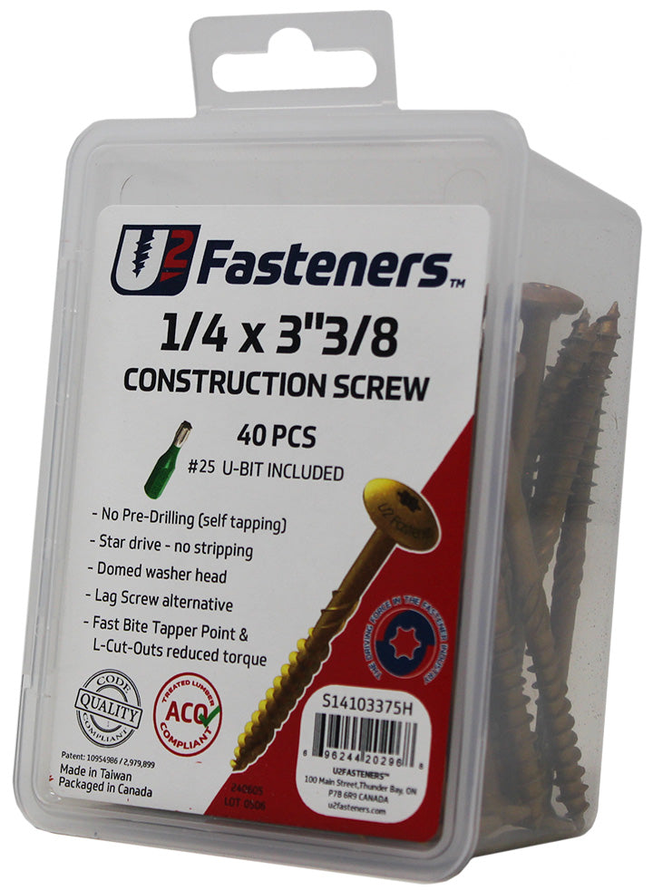 Construction Screw 1/4 x 3-3/8"