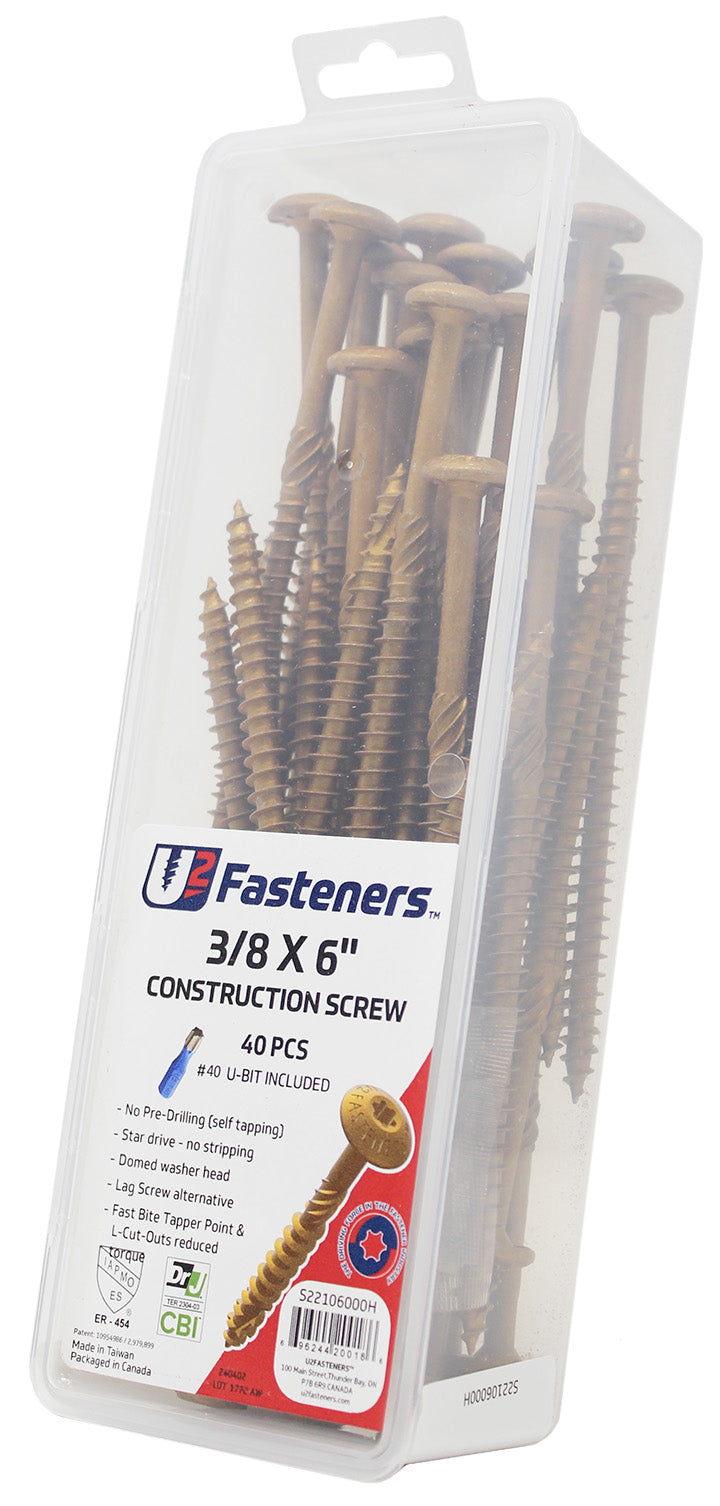 Construction Screw 3/8 x 6"