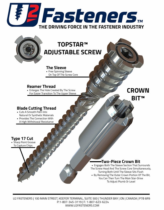 TopStar Screw 1/4-3/8 x 4"