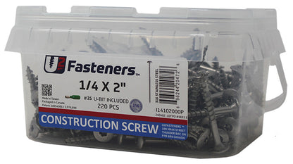 Construction 316 Stainless 1/4 x 2"