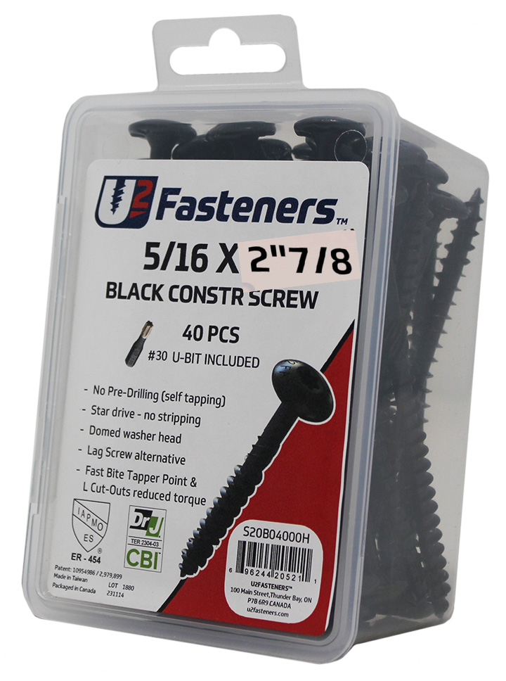 Black Construction Screw 5/16 x 2-7/8"