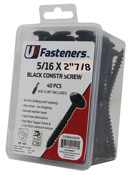 Black Construction Screw 5/16 x 2-7/8"