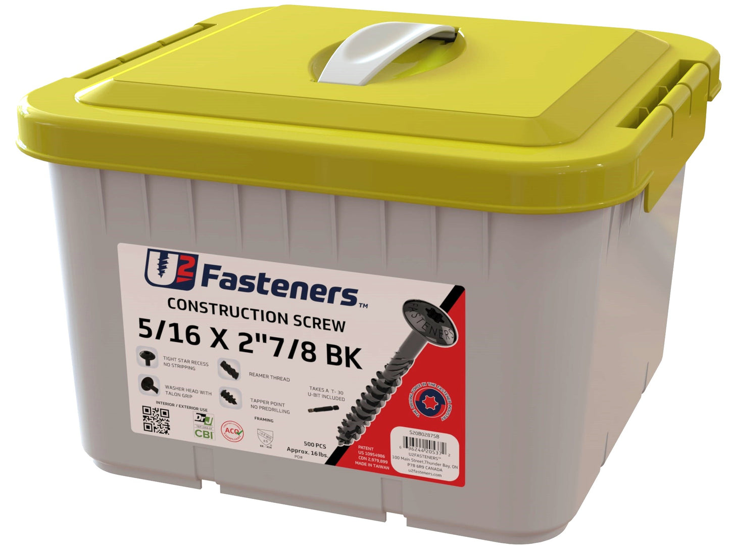 Black Construction Screw 5/16 x 2-7/8"