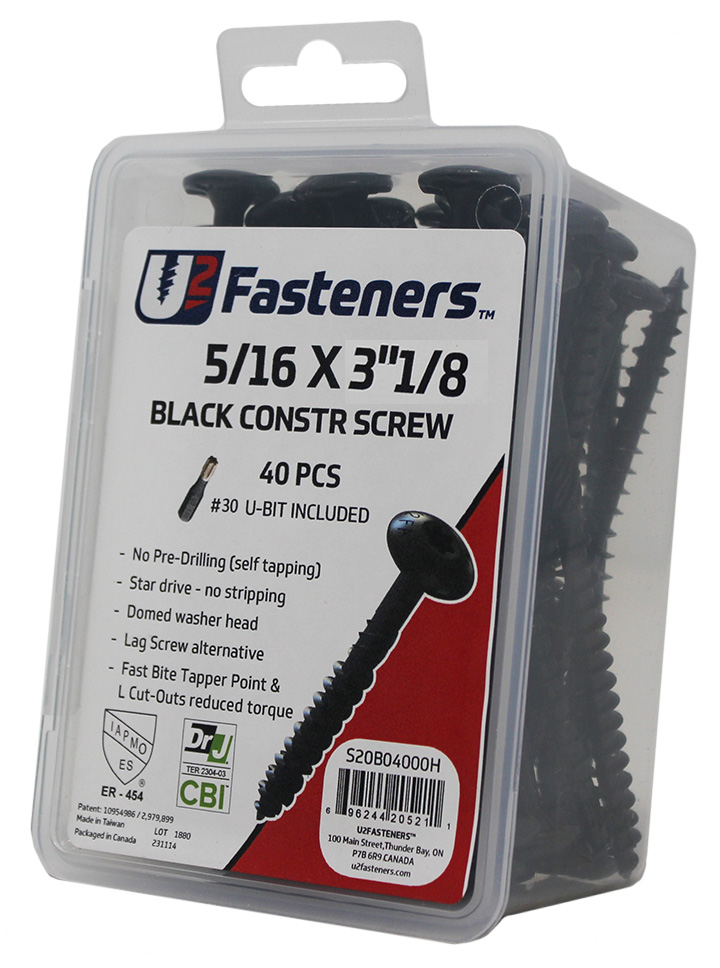 Black Construction Screw 5/16 x 3-1/8"