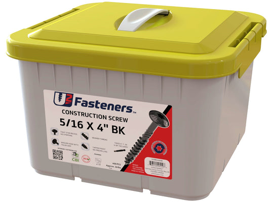 Black Construction Screw 5/16 x 4"