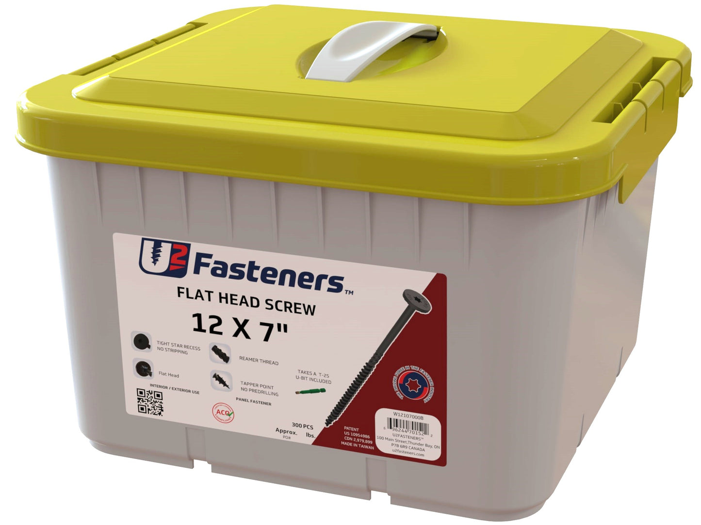 Black Flat Head Screw 12 x 7"