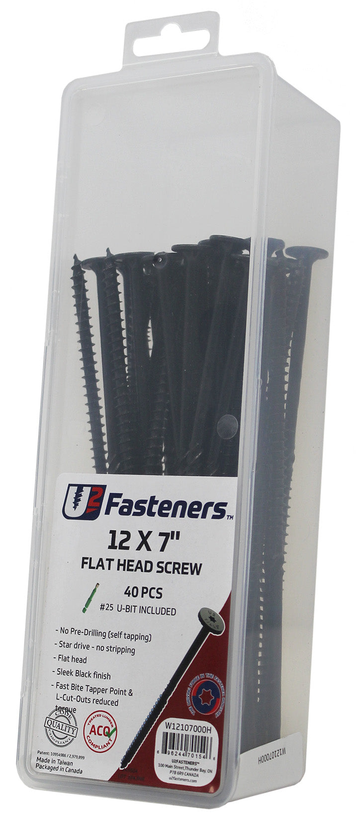 Black Flat Head Screw 12 x 7"