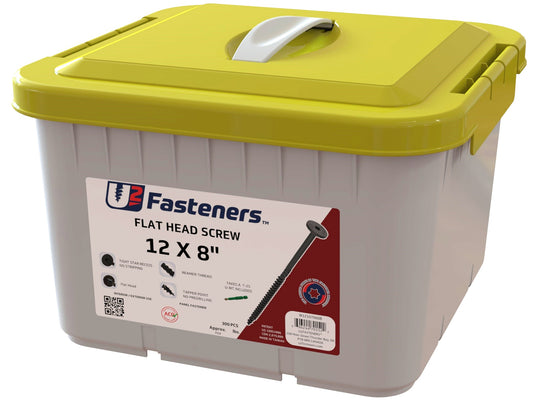 Black Flat Head Screw 12 x 8"