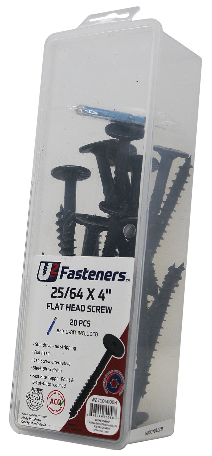 Black Flat Head Screw 25/64 x 4"