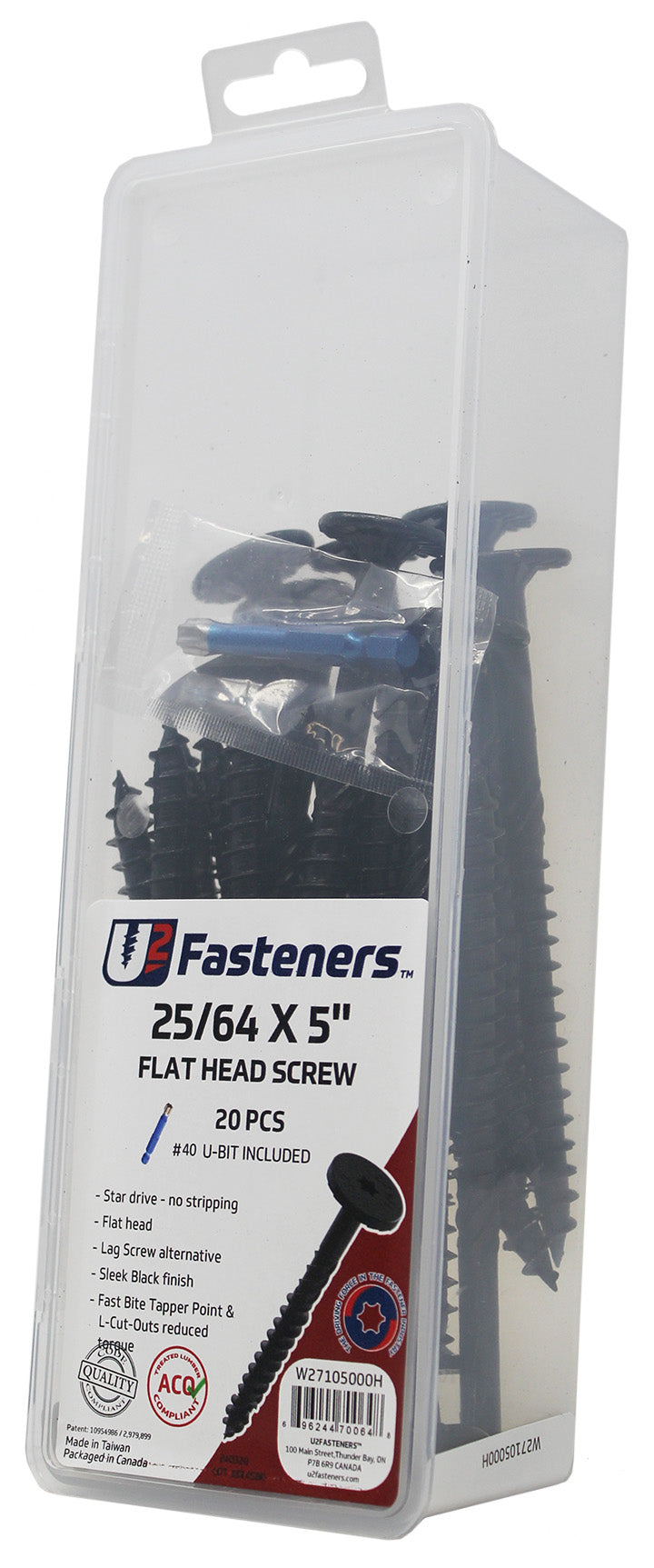 Black Flat Head Screw 25/64 x 5"