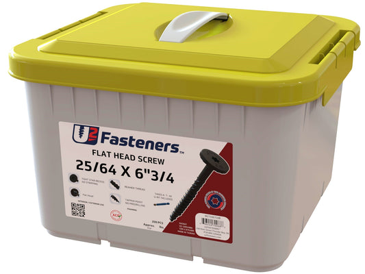 Black Flat Head Screw 25/64 x 6-3/4"