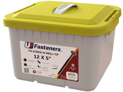 Black Flat Head with Drill Tip 12 x 5"