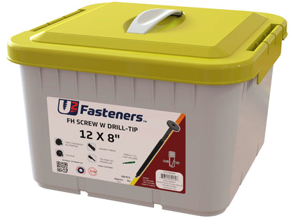 Black Flat Head with Drill Tip 12 x 8"